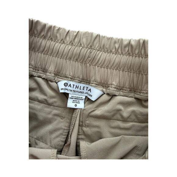 ATHLETA BROOKLYN TEXTURED JOGGER IN WINDOWPANE TAUPE SZ 0 - Picture 3 of 7